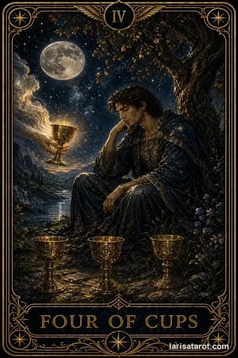Karte Vier der Kelche aus dem Larisa-Deck