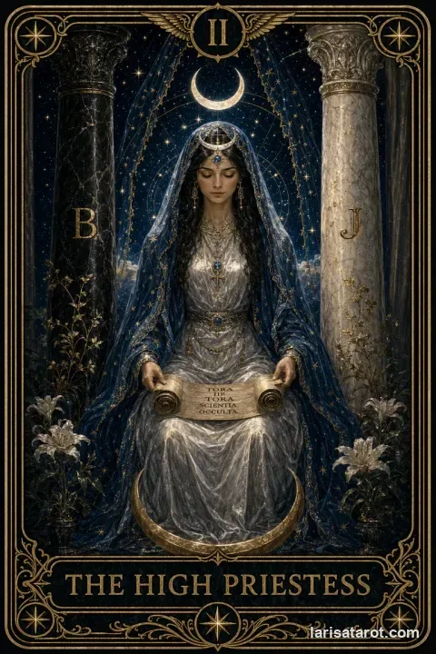 Karte Die Hohepriesterin aus dem Larisa-Deck