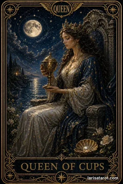 Karte Königin der Kelche aus dem Larisa-Deck