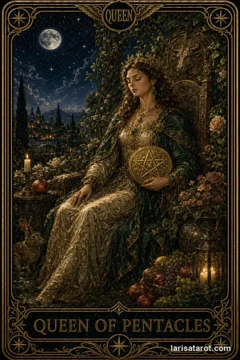 Karte Königin der Münzen aus dem Larisa-Deck