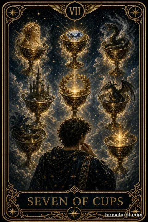 Karte Sieben der Kelche aus dem Larisa-Deck
