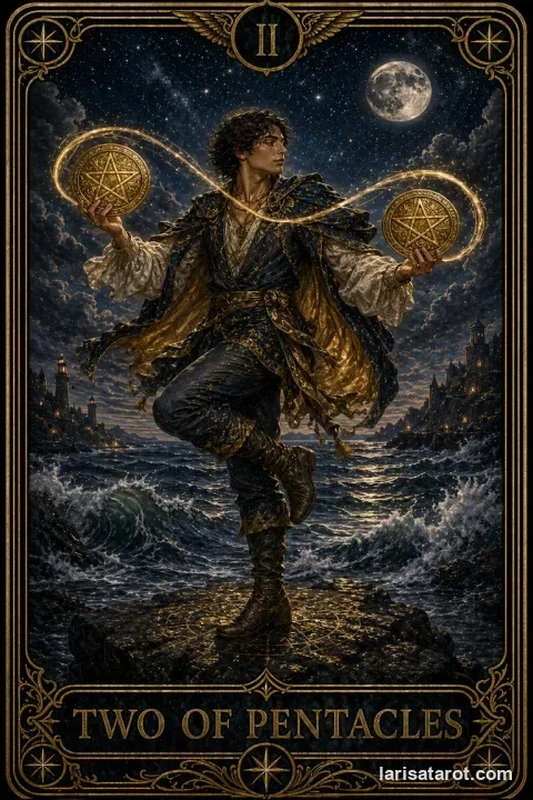Karte Zwei der Münzen aus dem Larisa-Deck